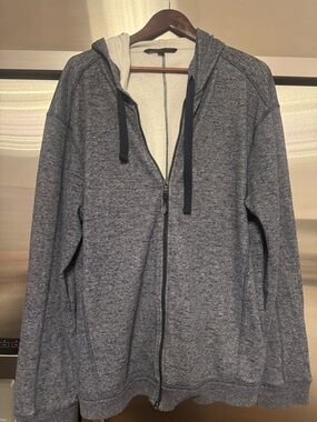 John Varvatos  Navy Zip Front Hoodie